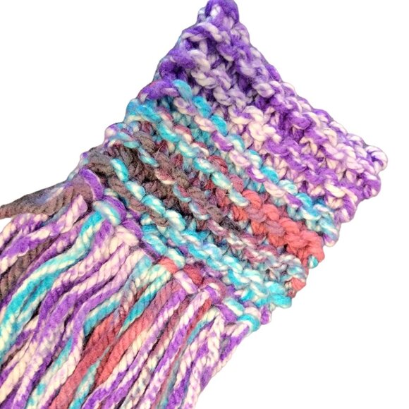 Crochet Festival Arm Cuff Long Fringe Women Colorful Costume Knit Unicorn Pastel